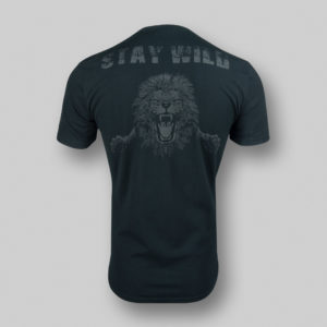 impala bpl back print lion basic field tee t-shirt outer space black back